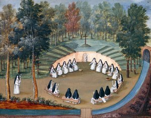 Port-Royal des Champs Abbey, Nuns meeting in solitude by Louise-Magdeleine Hortemels, France
