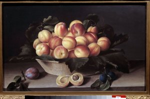 Still life with apricots by Louise Moillon