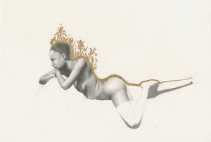 Contemplative Gold Figure by Lourens Joubert
