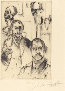 Double Portrait with Skeleton by Lovis Corinth