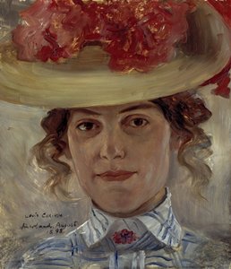 Mrs. Halbe with Straw Hat by Lovis Corinth