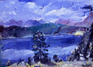 Lake Walchen with Larch by Lovis Corinth