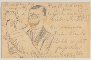 Lovis Corinth to Carl Strathmann: Postcard by Lovis Corinth