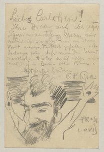 Lovis Corinth to Carl Strathmann: Postcard, Postmarked January 16, 1903 by Lovis Corinth