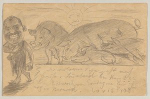 Lovis Corinth to Carl Strathmann: Postcard, Postmarked August 25, 1899 by Lovis Corinth