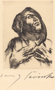 Monk Gazing Upward by Lovis Corinth