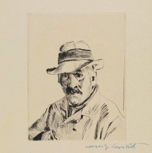 Self-Portrait in a Straw Hat by Lovis Corinth