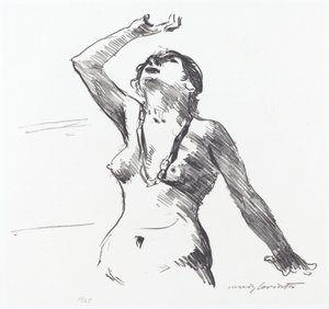 Female Nude Defending Herself by Lovis Corinth