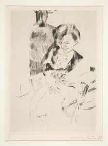 Woman with a Kitten by Lovis Corinth