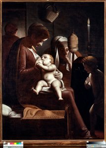 Virgin and Child with Saint John the Baptist (Virgin with a candle) by Luca Cambiaso