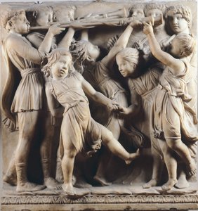 Children and Cherubs Dancing, Singing and Playing (detail) by Luca Della Robbia