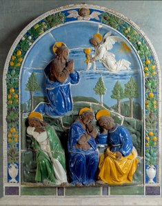 Christ at the Mount of Olives. Ceramic Painted and Varnished by Luca della Robbia (15th Century) Louvre Museum by Luca Della Robbia