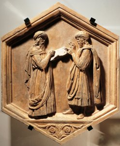 Pythagoras and Euclid by Luca Della Robbia