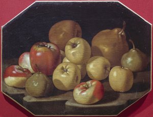 Still Life with Apples and Pears by Luca Forte