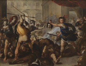 Perseus Turning Phineas and His Followers to Stone, Early 1680s by Luca Giordano