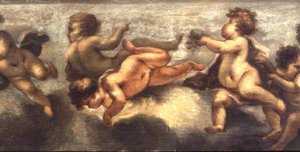Putti Disporting (central detail) by Luca Giordano