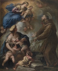 The Virgin and Child Appearing to Saint Francis of Assisi by Luca Giordano