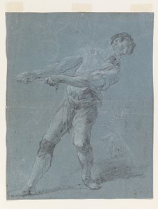 Young Man Pulling a Rope by Luca Giordano