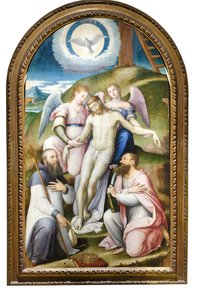 Dead Christ Supported by Angels Between Saint Bartholomew and the Abbot of Classe by Luca Longhi
