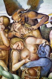 Damned in Hell (detail with self-portrait of Luca Signorelli)