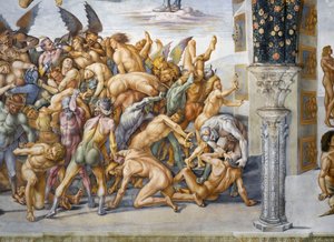 Damned in hell, from Last Judgment fresco cycle