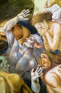 Damned in hell, from Last Judgment fresco cycle by Luca Signorelli