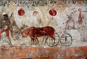 A Herd Keeper and Two Donkeys by Lucanian School