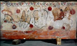 A Rider and the Different Elements of His Armor, Lucanian Fresco, 4th Century BC, Necropolis of Paestum, Italy by Lucanian School