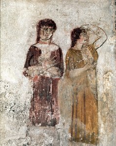 Portrait of Two Women, Lucanian Fresco, 4th Century BC, Tomb of the Horseman, Paestum, Italy