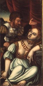 Tarquin and Lucretia by Lucas (studio of) Cranach