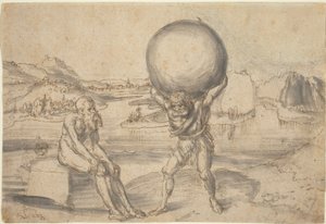 Hercules Relieving Atlas of the Globe by Lucas Cranach the Elder