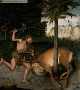 Hercules capturing the Ceryneian Hind From The Labours of Hercules by Lucas Cranach the Elder