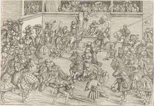 The Second Tournament with a Tapestry Showing Samson and the Lion by Lucas Cranach the Elder