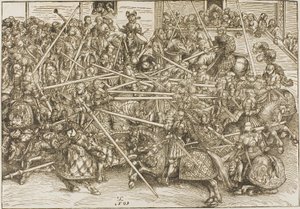 The Third Tournament, with Knights Breaking Lances by Lucas Cranach the Elder