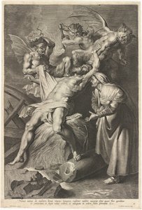 Job Tormented by Demons and Abused by His Wife by Lucas Emil Vorsterman after Sir Peter Paul Rubens