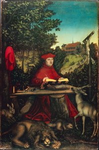 Cardinal Albrecht of Brandenburg as Saint Jerome by Lucas Cranach the Elder