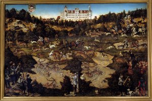 Hunting in Honor of Charles V at Torgau Castle by Lucas the Elder Cranach
