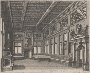 Interior with Buffet, Chimney, and Religious Paintings by Lucas van Doetechum and Johannes