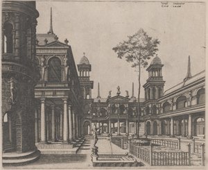 Square with a Circular Building on the Left and an Obelisk in the Background