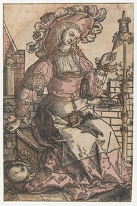 Spinning Woman by Lucas van Leyden (attributed to)