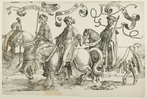 Abijah, Asa, Jehoshaphat, Plate Two, from The Twelve Kings of Israel by Lucas van Leyden