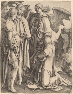 Abraham and the Three Angels by Lucas van Leyden