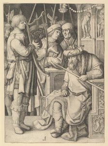 David Playing the Harp Before Saul by Lucas van Leyden