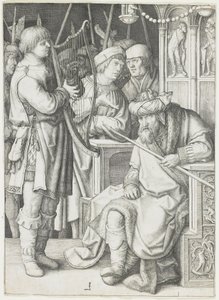 David Playing the Harp before Saul by Lucas van Leyden