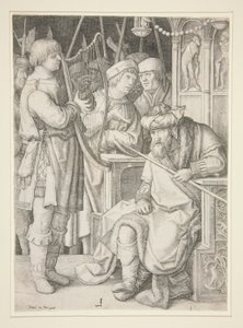 David Playing the Harp Before Saul by Lucas van Leyden