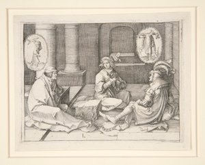 Joseph Interpreting the Dreams in Prison by Lucas van Leyden