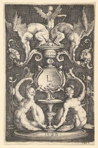 Panel of Ornament with Two Sirens by Lucas van Leyden