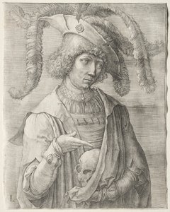 Portrait of a Young Man with a Skull, c. 1519 by Lucas van Leyden