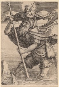 Saint Christopher Carrying the Infant Christ by Lucas van Leyden