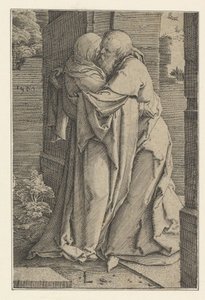 St. Joachim Embracing St. Anna by Lucas van Leyden